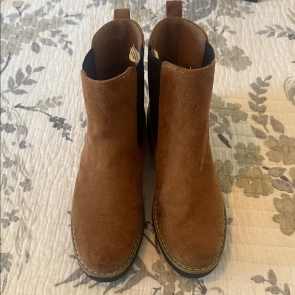 Camel Brown Suede Chelsea Boots - Picture 2 of 6